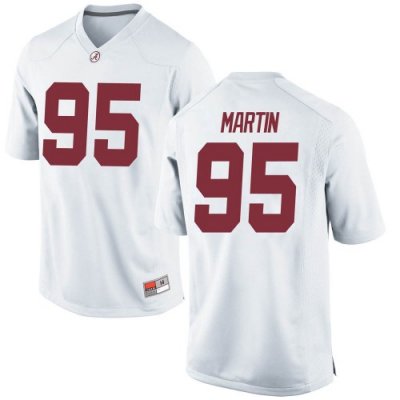 Youth Alabama Crimson Tide #95 Jack Martin White Game NCAA College Football Jersey 2403QOGC4